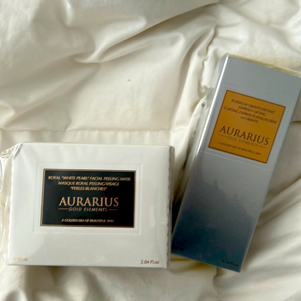 Aurarius GOLD elements facial peeling mask and lifting cream BUNDLE!